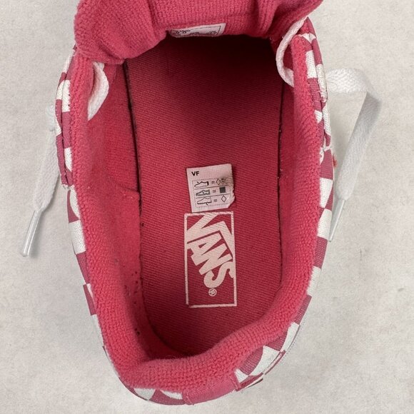 Vans Off The Wall Womens Sz 6 Low Top Sneakers Pink White Checkered Lace Up Shoe - Picture 9 of 13